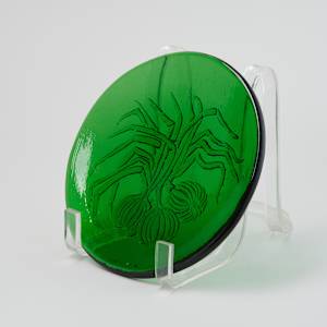 Green Plate with Onion Design by Chet Cole  Image: Photo credit: Alexis Oltmer