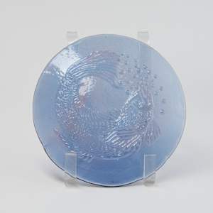 Blue Plate with Fish Design by Chet Cole  Image: Photo credit: Alexis Oltmer