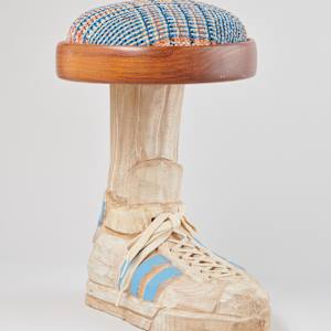 Tennis Shoe Footstool by Doug Amidon
