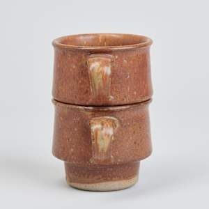Pair of Brown Stacking Mugs by Stone Soldier Pottery  Image: Photo credit: Alexis Oltmer