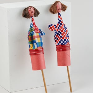 Pair of Pop-Up Figure Toys by George Landino  Image: Photo credit: Alexis Oltmer