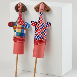 Pair of Pop-Up Figure Toys by George Landino  Image: Photo credit: Alexis Oltmer