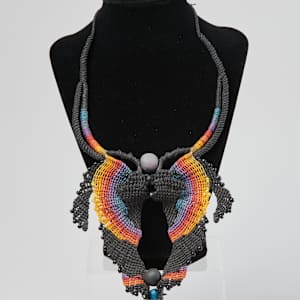 Brown Macrame Necklace by Mickey Sequenzia
