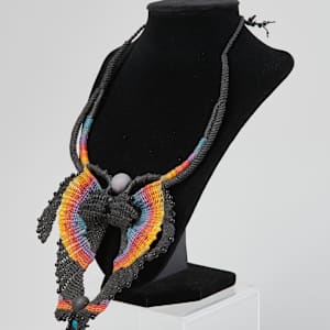 Brown Macrame Necklace by Mickey Sequenzia  Image: Photo credit: Alexis Oltmer