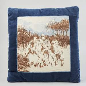 Blue Framed Pillow by Cynthia Winika