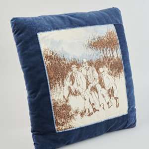 Blue Framed Pillow by Cynthia Winika  Image: Photo credit: Alexis Oltmer