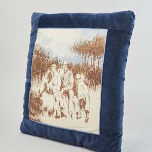 Blue Framed Pillow by Cynthia Winika  Image: Photo credit: Alexis Oltmer