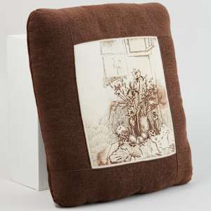 Pillow with Still Life by Cynthia Winika  Image: Photo credit: Alexis Oltmer