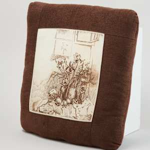 Pillow with Still Life by Cynthia Winika  Image: Photo credit: Alexis Oltmer