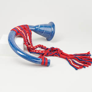 Porcelain Horn with Strap by Sande Deitch  Image: Photo credit: Alexis Oltmer