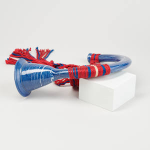 Porcelain Horn with Strap by Sande Deitch  Image: Photo credit: Alexis Oltmer
