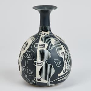 Black & White Narrow Neck Vase by Lietzke Porcelains  Image: Photo credit: Alexis Oltmer