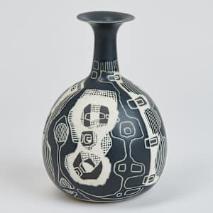 Black & White Narrow Neck Vase by Lietzke Porcelains  Image: Photo credit: Alexis Oltmer