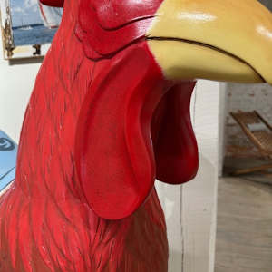 Joseph Cotler - Hand-Carved Basswood Rooster by Joseph Cotler 