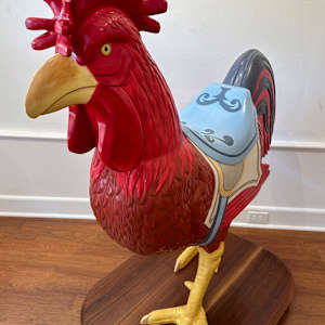 Joseph Cotler - Hand-Carved Basswood Rooster by Joseph Cotler 