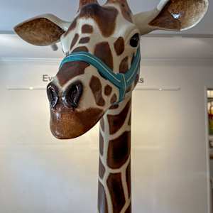 Joseph Cotler - Hand-Carved Basswood Giraffe by Joseph Cotler 