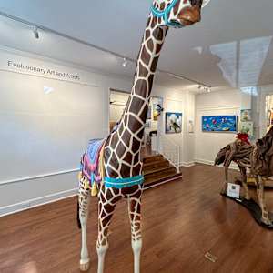 Joseph Cotler - Hand-Carved Basswood Giraffe by Joseph Cotler 