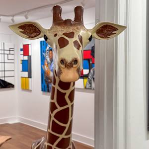 Joseph Cotler - Hand-Carved Basswood Giraffe by Joseph Cotler 