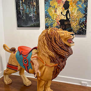 Joseph Cotler - Hand-Carved Basswood Lion by Joseph Cotler, Image 8.