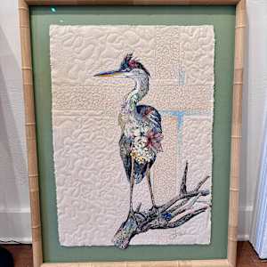 Floral Heron on Branch by Susan Fay Schauer, Image 2.