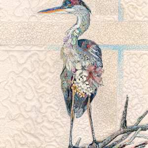 Floral Heron on Branch (unframed) by Susan Fay Schauer