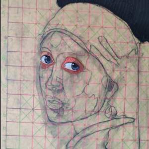 Girl with a Pearl Earring Re-envisioned by Afis Quadri 