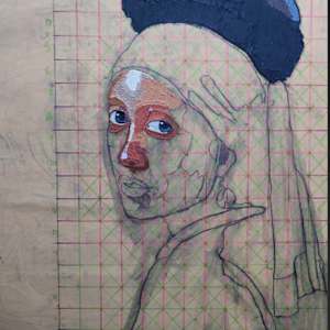 Girl with a Pearl Earring Re-envisioned by Afis Quadri 