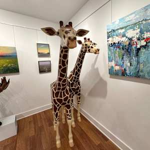 Joseph Cotler - Hand-Carved Basswood Young Giraffe #2 by Joseph Cotler, Image 1.