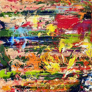 Study of a Bouquet of Flowers III – Orange and Green Field by CHRISTOPH MUELLER