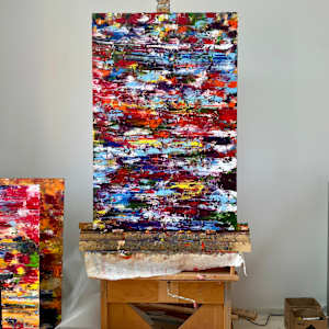 Study of a Bouquet of Flowers II – Red and Blue Field by CHRISTOPH MUELLER 