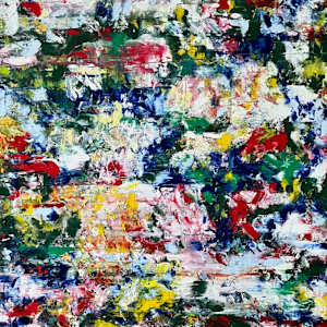 Study of a Bouquet of Flowers XXXVII – Green, Blue and Red Field by CHRISTOPH MUELLER