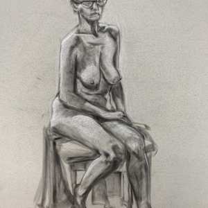 williams, pan pastel, 2023, figure drawing by Bennie Williams