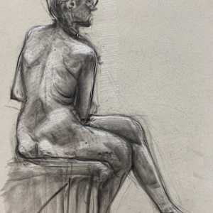 williams, pan pastel, 2023, figure drawing by Bennie Williams