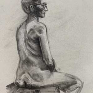 williams, pan pastel, 2023, figure drawing by Bennie Williams