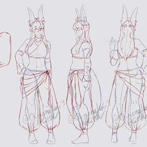 Character Sheet: Anput Fekry by Cat M. V.  Image: Work in progress 2