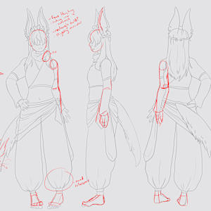 Character Sheet: Anput Fekry by Cat M. V.  Image: Work in progress 1