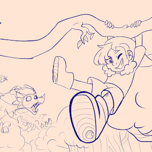 Hang on, Teeny! by Cat M. V.  Image: Lineart Work In Progress