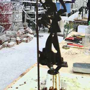 The Graduation by Danièle Lamarche-Sarvia neo figurativism, figurative expressionism  painter  Image: it was at ANU Canberra it was so dangerous with electrical wires and wet floors ,plaster everywhere and in winter so cold