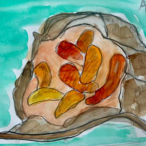Potatoe Blues by Danièle Lamarche-Sarvia neo figurativism, figurative expressionism  painter  Image: sketch #1 NFS