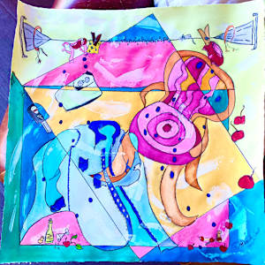 Hush Hush Still Life in action by Danièle Lamarche-Sarvia neo figurativism, figurative expressionism  painter