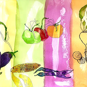 veges poster by Danièle Lamarche-Sarvia neo figurativism, figurative expressionism  painter