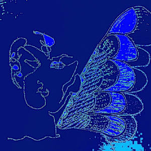 Digital by Figurative expressionist painter Danièle Lamarche-Sarvia  Image: digital angel 