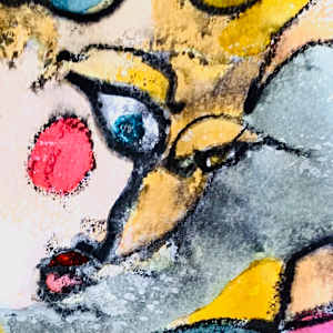 Faces gestural painting by Daniele Lamarche-Sarvia  Image: La maitresse part of a piece