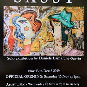 The Jazz Singer and The Magician by Figurative expressionist painter Danièle Lamarche-Sarvia 