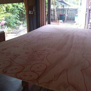 Fire sculpture by Danièle Lamarche-Sarvia neo figurativism, figurative expressionism  painter  Image: that garage saw the fire sculpture developed and the Archibald portrait 