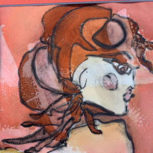 Faces gestural painting by Daniele Lamarche-Sarvia  Image: the reader part of a piece