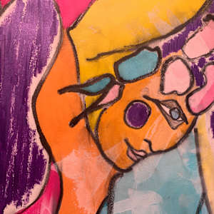 Faces gestural painting by Daniele Lamarche-Sarvia  Image: part of a piece