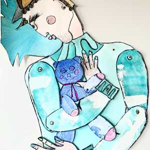 Gaètan Father Figure by Danièle Lamarche-Sarvia neo figurativism, figurative expressionism  painter