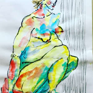 Gestural drawing by Danièle Lamarche-Sarvia neo figurativism, figurative expressionism  painter