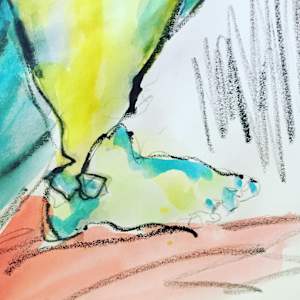 Gestural drawing by Figurative expressionist painter Danièle Lamarche-Sarvia  Image: love that foot